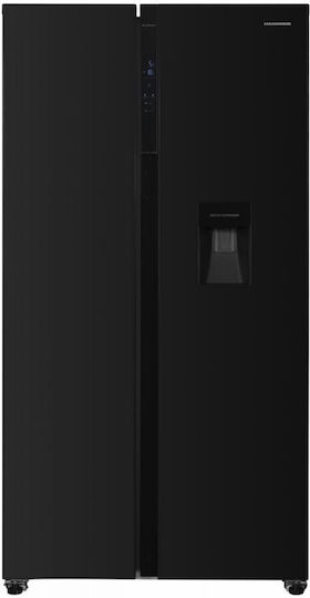 Heinner Ψυγείο Ντουλάπα 439lt Total NoFrost Υ177xΠ90xΒ59εκ. Μαύρο HSBS-H439NFBKWDE++