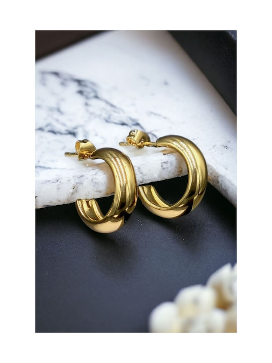 Steel Gold Hoop Earrings