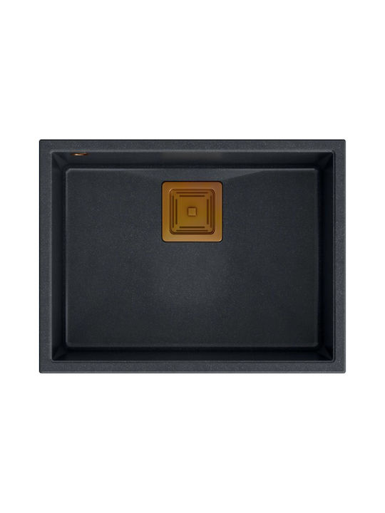 Quadron Drop-In Chiuvetă din Granit Sintetic cu robinet L55xW42cm Negru