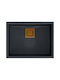 Quadron Drop-In Chiuvetă din Granit Sintetic cu robinet L55xW42cm Negru