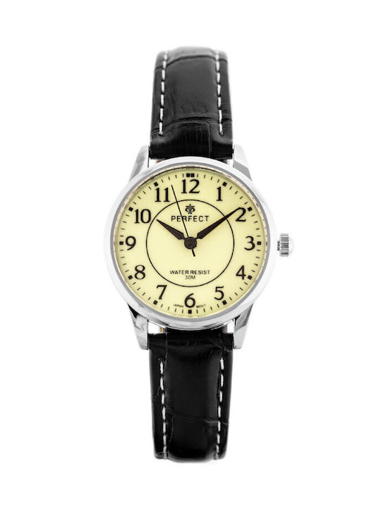 Perfect Watch with Black Leather Strap