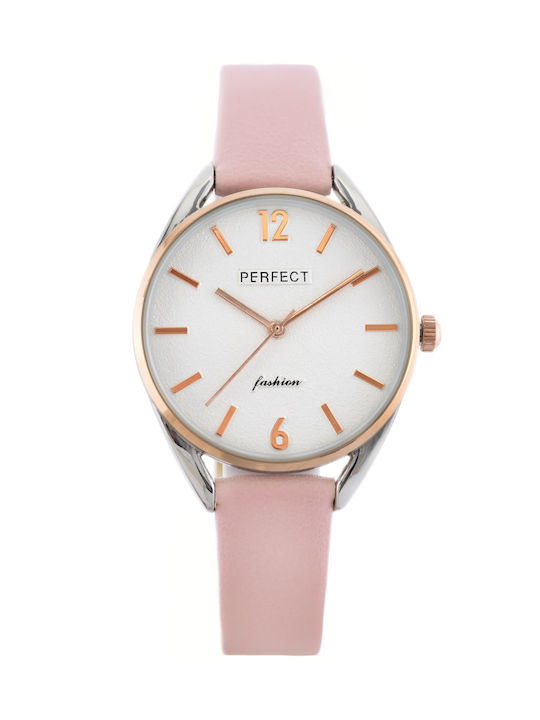 Perfect Uhr mit Rosa Lederarmband