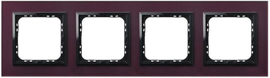 Ospel Switch Frame 4 Positions Vertical Installation in Purple Color R-4YGC 61 25