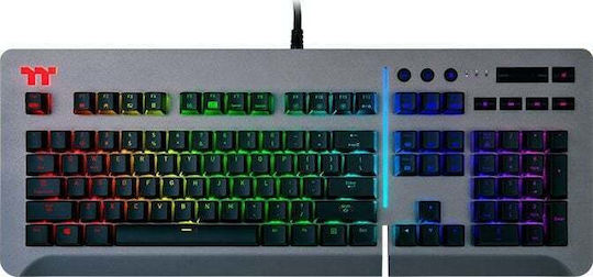 Thermaltake Level 20 Gaming Mechanical Keyboard with Cherry MX Blue switches and RGB lighting (English US) Titanium