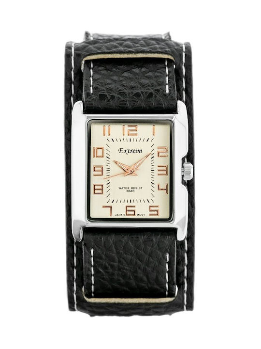 Extreim Watch with Black Leather Strap