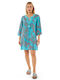 Verde Damen Kaftan Strand Cotton Blue