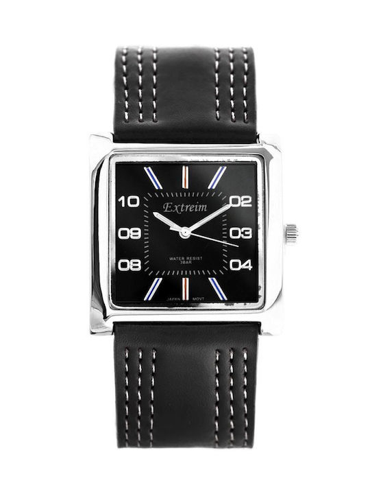 Extreim Watch with Black Leather Strap