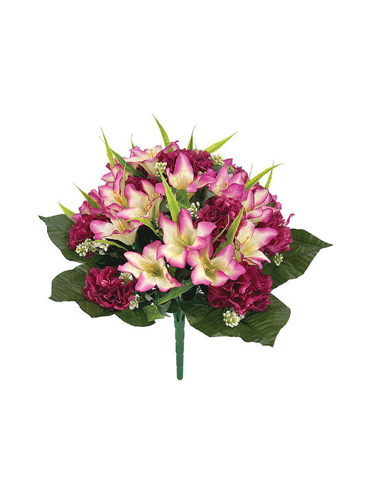 Marhome Μπουκέτο από Τεχνητά Λουλούδια Γαρύφαλλο Φούξια 45cm