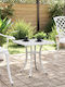 Sitting Room Outdoor Free Standing Aluminum Table White 53x53x53cm