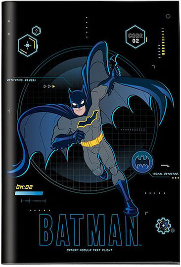 Graffiti Τετράδιο Ριγέ Β5 50 Φύλλων Batman Μαύρο