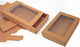 Paper Drawer Box with Window 18cm X 16cm X 4cm Natural 12 Pieces