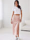 Roco Fashion Σατέν Maxi Φούστα σε Ροζ χρώμα