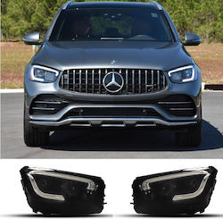 Front Headlights Set Mercedes-benz Glc C253/x253 Upgrade Facelift Look 20210-2021 Black Full Led Drl Motor