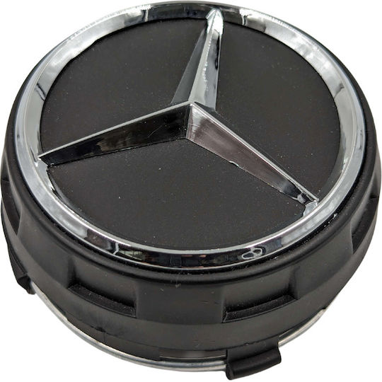Zero-Wheel Radnabenkappen Mercedes Benz mit Innendurchmesser 75mm Schwarz 1Stück