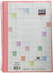 Skag Clipboard Flexible with 30 plastic sleeves Slides for Paper A4 Pink 1pcs