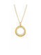 14k Gold Circle Zircon Necklace