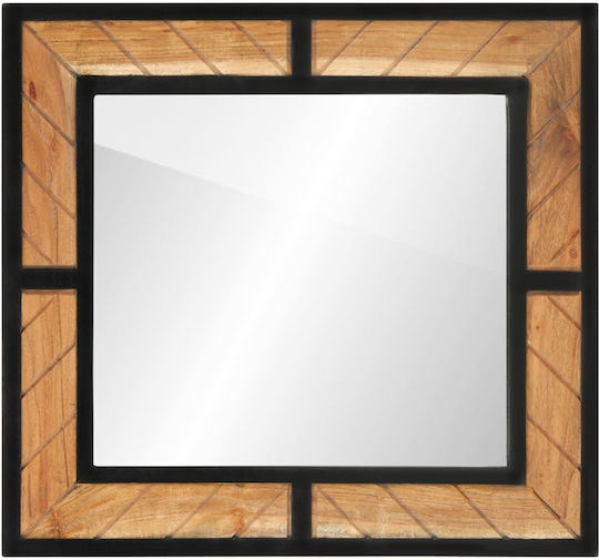 vidaXL Bathroom Mirror made of Solid Wood 60x55cm Brown