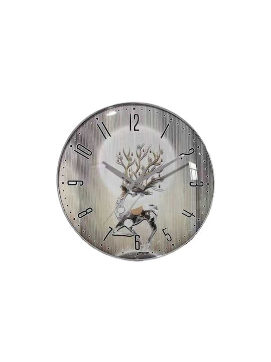 Tradesor Wall Clock Plastic Silver Ø25cm