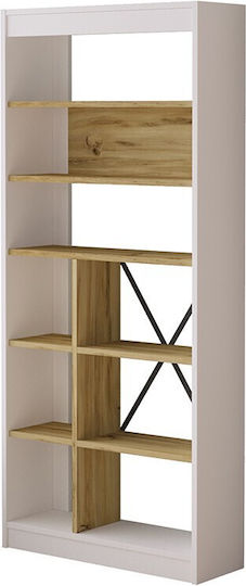 Bibliotecă Viana Felt Alb 76x25x170 cm