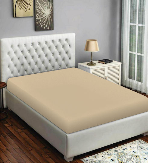 Casa Colori Protective Cover Semi-double with Skirt Beige 120x200+30cm