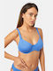 Minerva Bikini Bra with Adjustable Straps Panama Blue