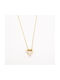 Gold Necklace K14 Perforated Heart