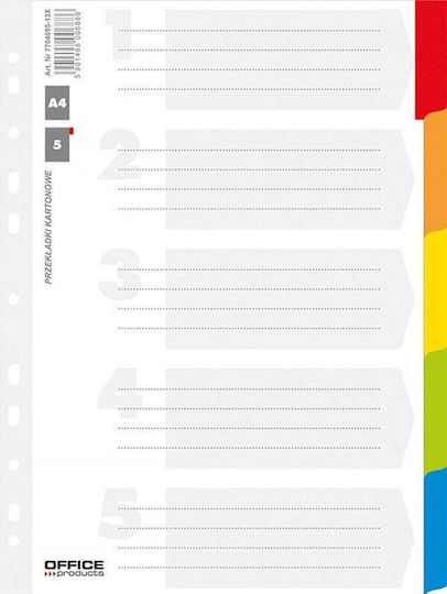 Office Products Indexuri de Hârtie pentru pentru carduri A4