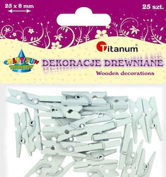 25x8mm Wooden Staple "c293 25pcs White