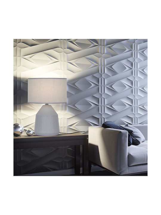 Viokef Ceramic Table Lamp for Socket E27 with Gray Shade and Base