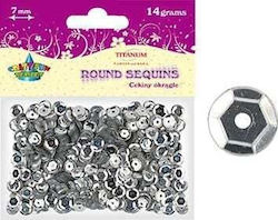 Pietre rotunde din titan, placate cu argint, 7mm, 14g, Cm6s