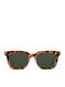 Twig Fleming Women's Sunglasses with Brown Tartaruga Plastic Frame and Green Lens FGS11
