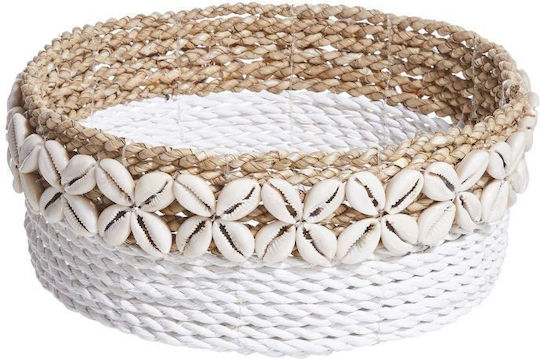 Butlers Decorative Basket Wicker with Handles White 24x24cm