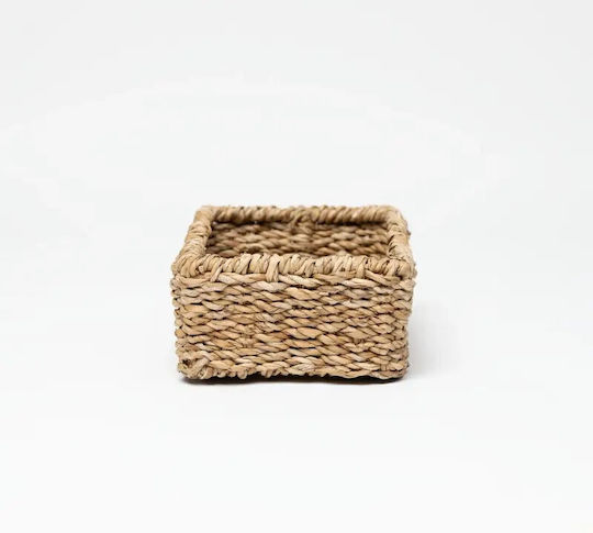 Atmosphera Kilian Decorative Basket Wicker with Handles Beige 26x26cm