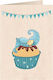Greeting Card for Newborn Wooden 16.2x11.4cm in Blue Color