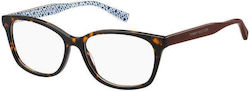 Tommy Hilfiger Damen Acetat Brillengestell Brau...