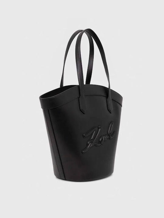 Karl Lagerfeld K Signature Tulip Γυναικεία Τσάντα Tote Χειρός Μαύρη