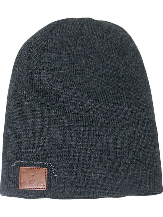 Beanie Männer Beanie mit Kopfhörern Gestrickt Charcoal