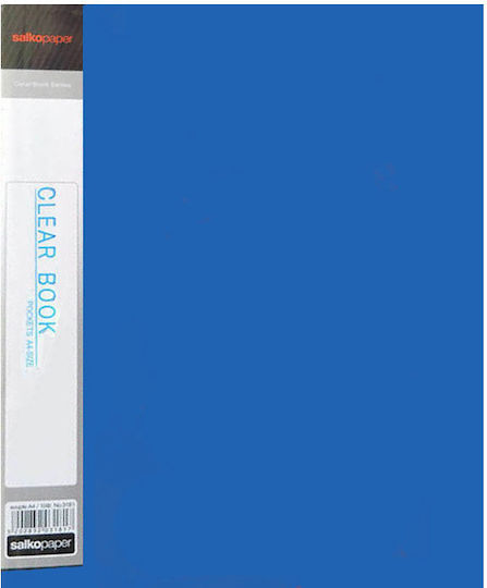 Salko Paper Clipboard Flexible with 60 plastic sleeves Slides for Paper A4 Blue 1pcs 3186