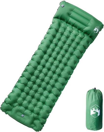 vidaXL Selbstaufblasendes Halb doppelt Camping Schlafmatte 200x75cm Dicke 10.5cm Grüne