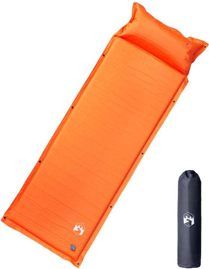 vidaXL Self-Inflating Single Camping Sleeping Mat 190x64cm Thickness 7cm in Orange color
