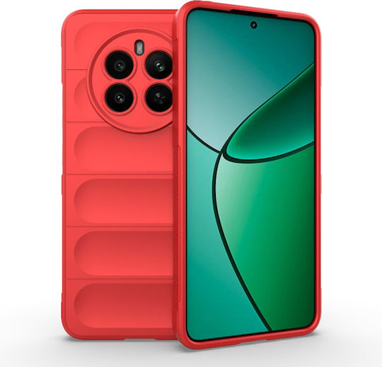 Techsuit Magic Umschlag Rückseite Silikon Rot (Realme 12+ - Rot)
