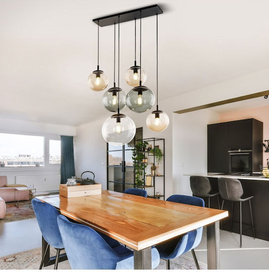 TK Lighting Κρεμαστό Φωτιστικό Μαύρο 77εκ.