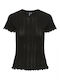 Women's Blouse Short Sleeve Black