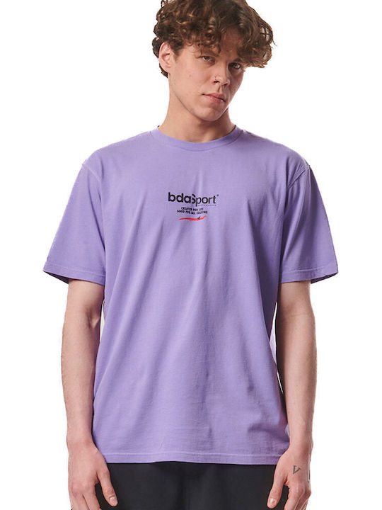 Body Action T-shirt Bărbătesc cu Mânecă Scurtă Violet