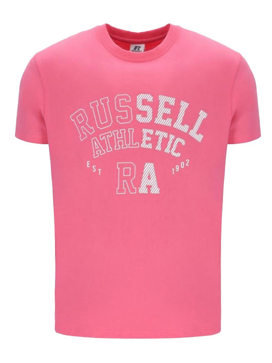 Russell Athletic Ανδρικό T-shirt Κοντομάνικο Φούξια