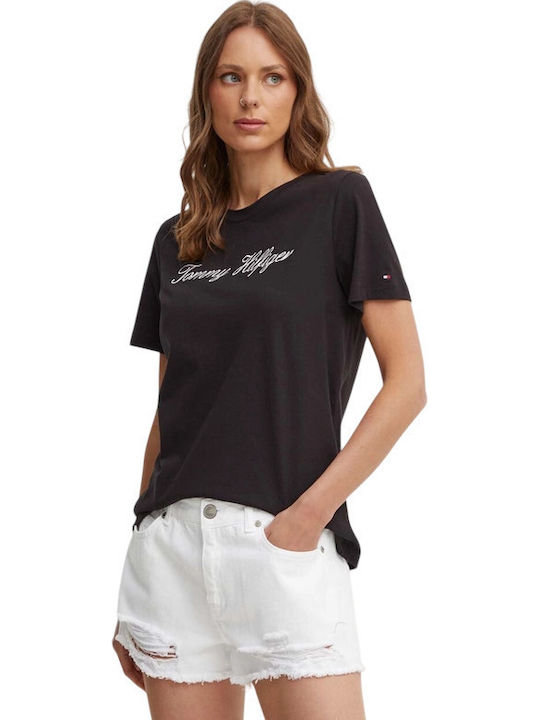 Tommy Hilfiger Script Women's T-shirt Black