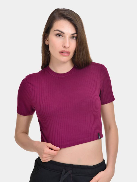 Target Women's Crop Top Short Sleeve Purple