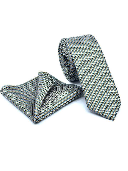 Legend Accessories Men's Tie Set Printed in Turquoise Color