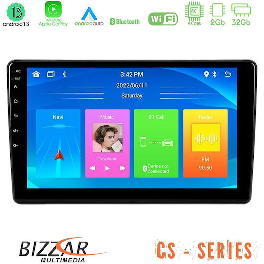 Bizzar Ηχοσύστημα Αυτοκινήτου 2DIN (Bluetooth/USB/WiFi/GPS/Apple-Carplay/Android-Auto) με Οθόνη Αφής 9"