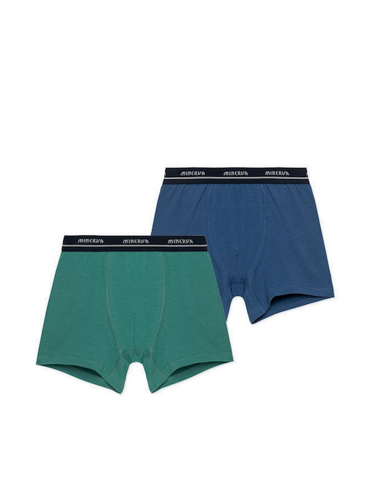 Minerva Kids Boxers Set Green-Blue 2pcs